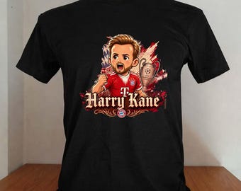 harry kane bayern munich champions league cartoon shirt black color