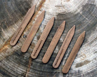 Walnut Collar Stays:  Sophistication in Sustainable Style (6-Pack)