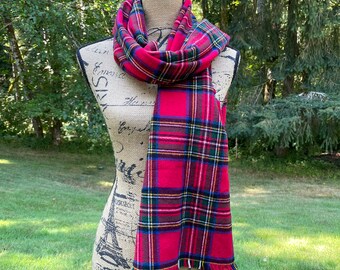 Flannel Scarf-Red Plaid