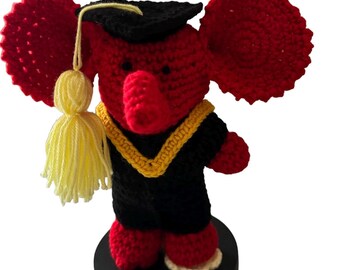 Handmade Crochet Elephant graduation Doll