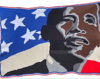 Manta de Obama hecha a mano en crochet