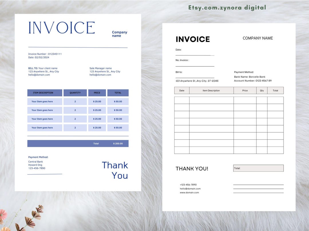 Use Invoice Template Ready to Use Invoice Template-canva Professional Design-templates for ...