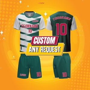 Custom Modern Green White Zigzag Soccer Jersey Athletic Team Training Shirt