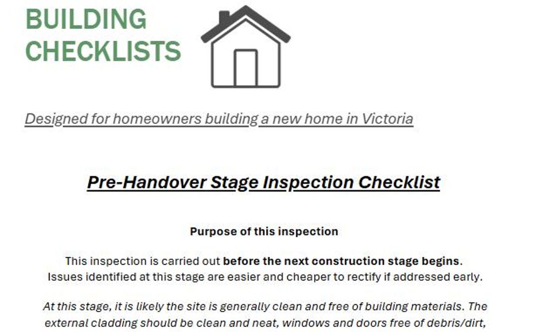 Hand Over Inspection Checklist Pre Handover Inspection Checklist - Etsy