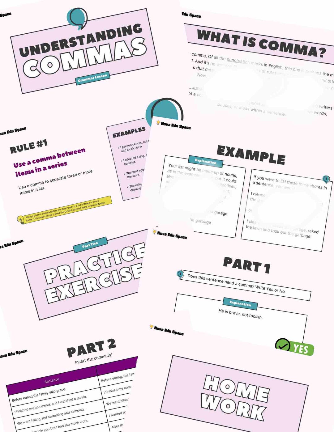 Comma Lesson Slide - Etsy