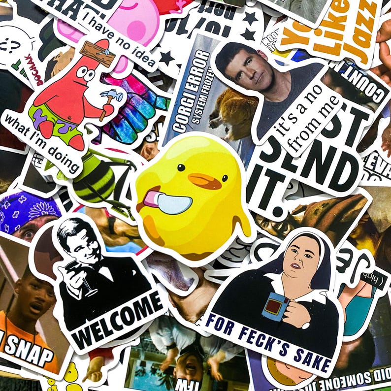 Sticker Design Jokes Pack of 50 Meme Stickers, Internet Humor Stickers, Funny Reaction ...