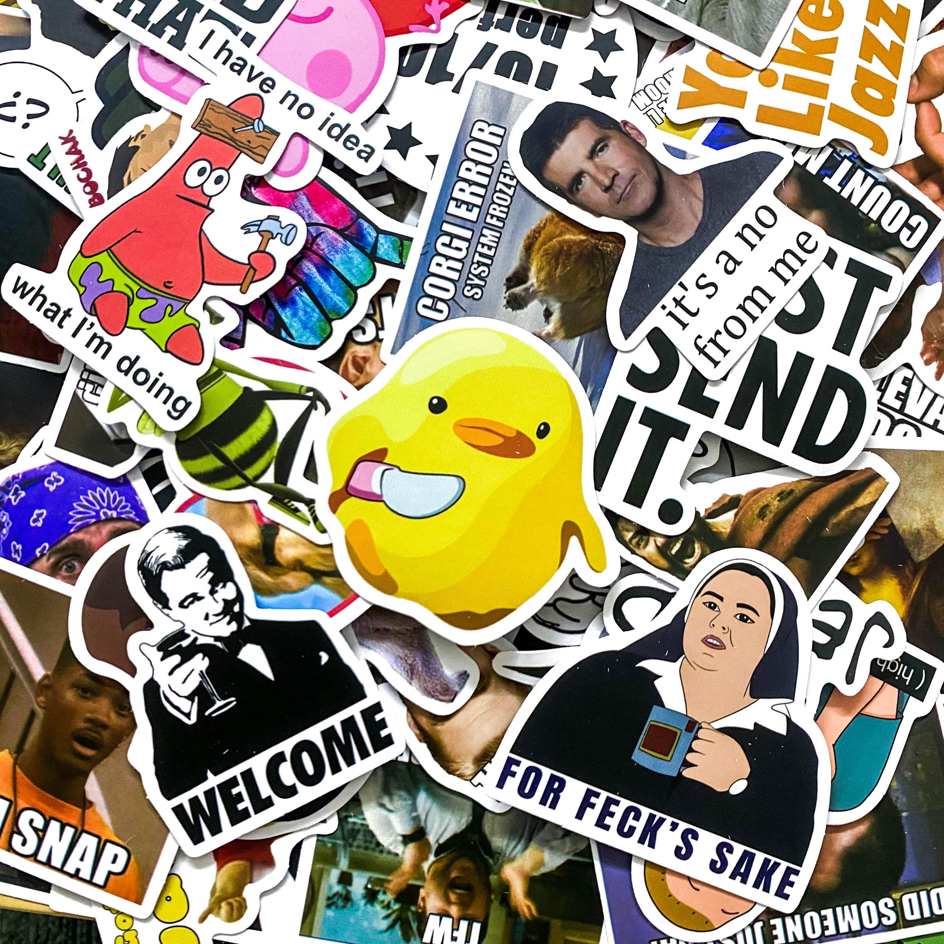 Pack of 50 Meme Stickers, Internet Humor Stickers, Funny Reaction ...
