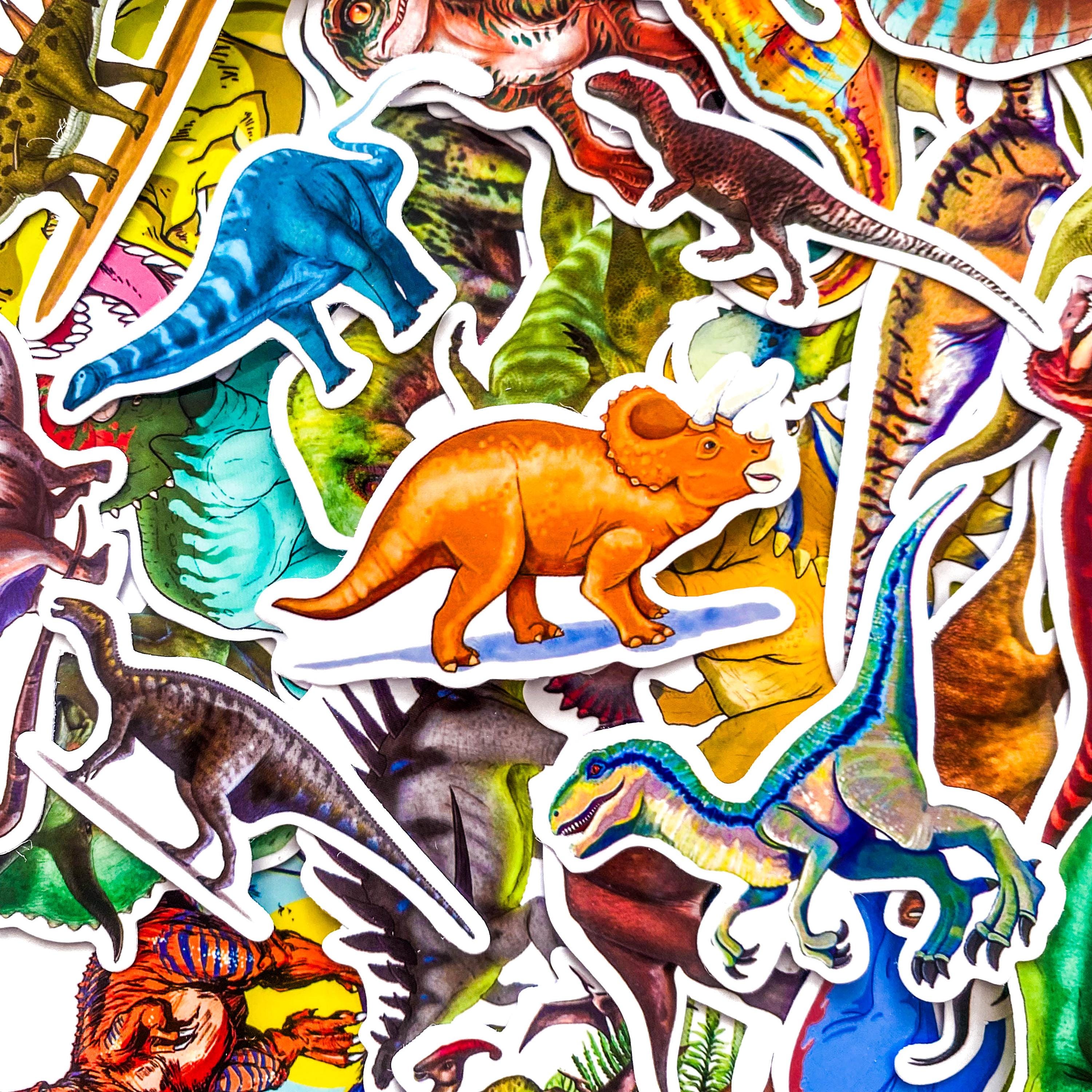 Single Dinosaur Sticker Pack of 50 Dinosaur Stickers for Kids, T Rex Stickers, Prehistoric ...