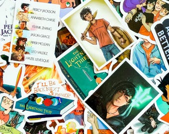 Pack of 50 PJO Olympian Stickers, Demigod Stickers, Greek Hero Stickers, Myth Fan Stickers, Waterproof Stickers for Laptop, Phone, Notebook