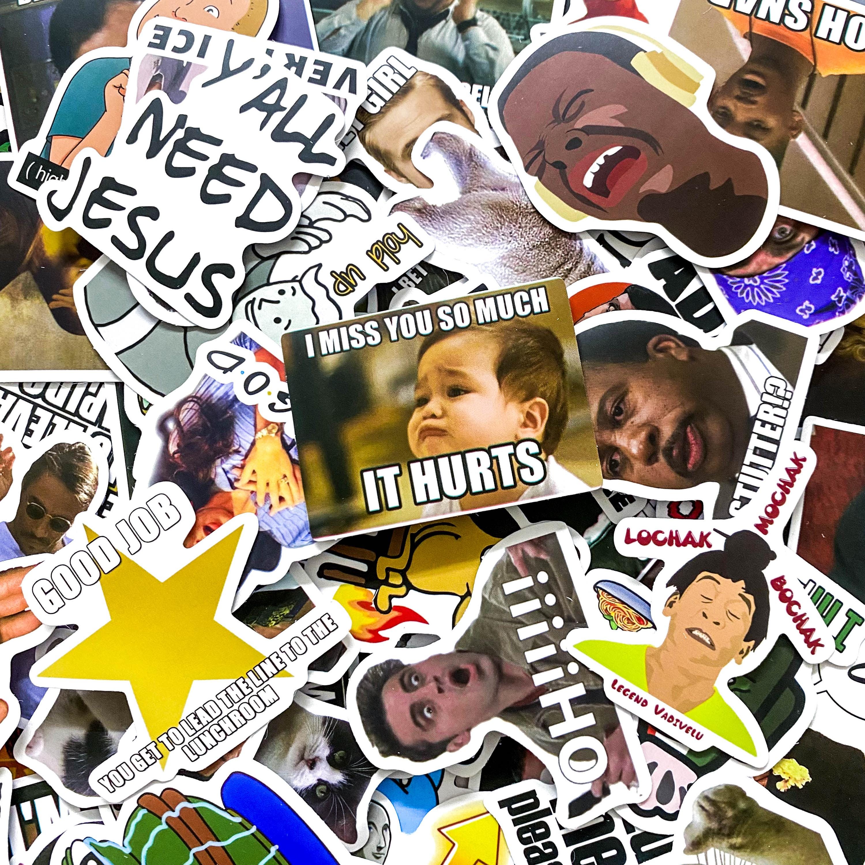 Pack of 50 Meme Stickers, Internet Humor Stickers, Funny Reaction ...