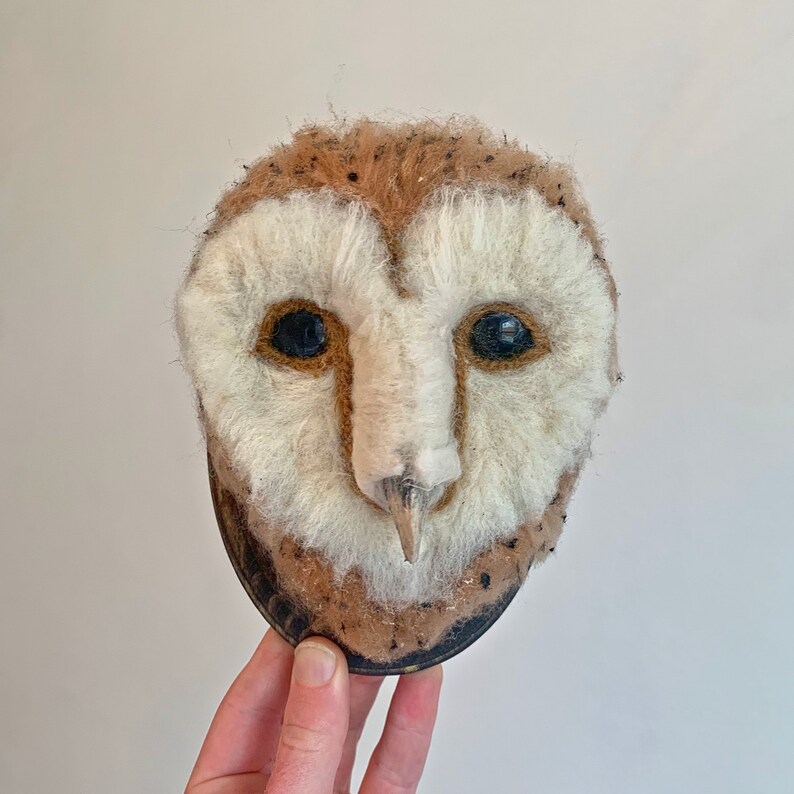 Wool Barn Owl Sculpture Etsy