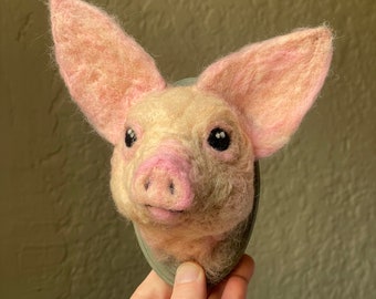 Feted Wool Pig Sculpture