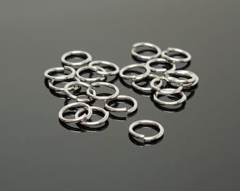 7.5mm OD 19G Stainless Steel Jump Rings (100)