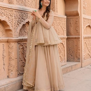mukesh dresses designs 2018 White chiffon original mukesh work suit