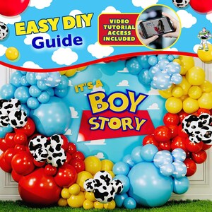 Toy Story Balloon Arch Kit: Cloud, Cow Print Garland for Baby Shower Birthday image 6