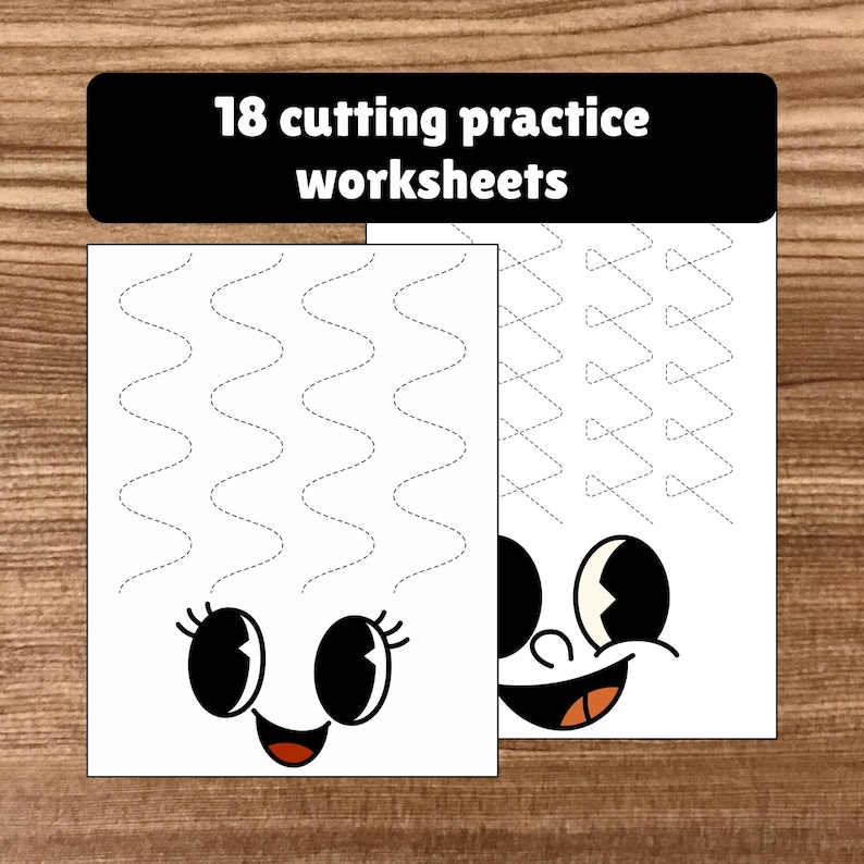 Scissor Skills Cutting Practice for Kids| Haircut Activity Worksheets ...