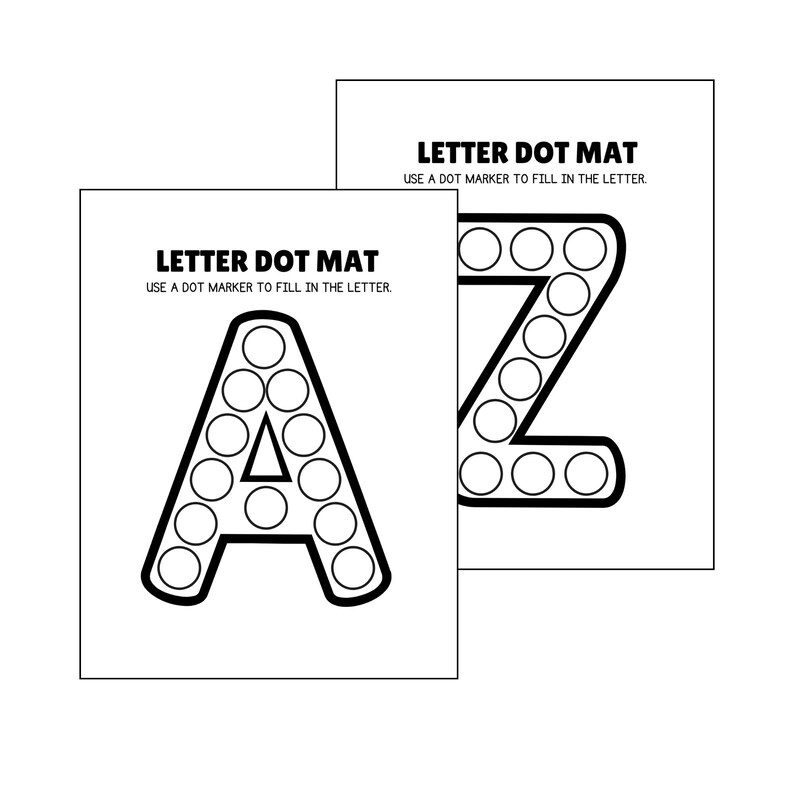 Alphabet Dot Marker Worksheets A to Z | Letter Dot Mat Printable ...