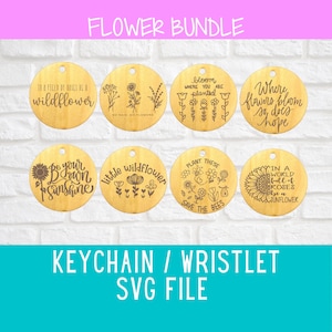 Pulsera/Llavero SVG - Paquete de flores