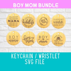 Muñequera/Llavero SVG - Boy Mom Bundle