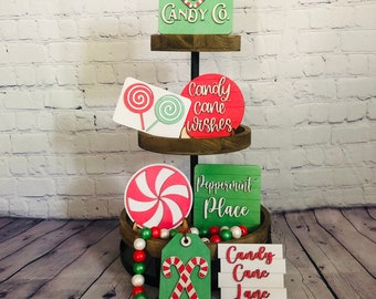 Candy Cane Tier Tray Laser Cut File