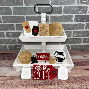 Coffee Tiered Tray FINISHED SET