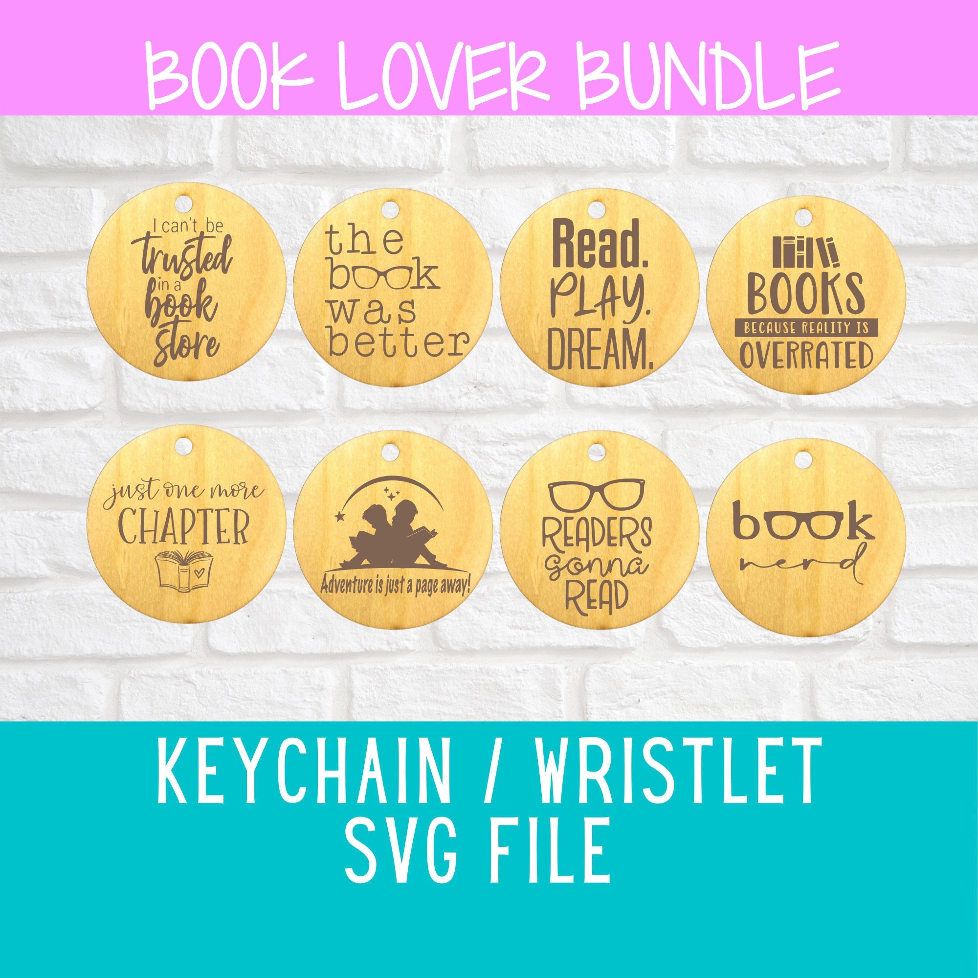Wristlet/keychain SVG - Book Lover Bundle - Etsy