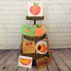 Peach Tier Tray Laser Gesneden Bestand