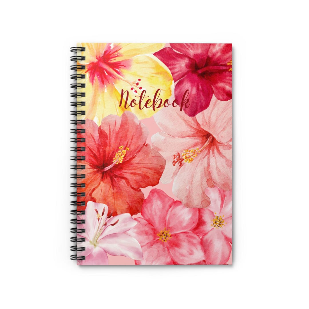 Floral Spiral Notebook - Ruled Line - Etsy