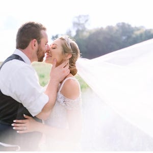 Bridal veil, chapel veil, cathedral veil, floor length veil, waltz veil, simple veil, elegant veil, classic veil, plain veil, sheer veil