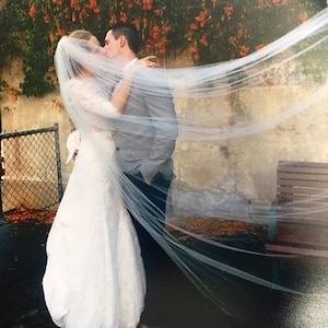 Bridal veil, chapel veil, cathedral veil, floor length veil, waltz veil, simple veil, elegant veil, classic veil, plain veil, sheer veil