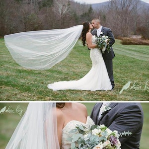 Bridal veil, chapel veil, cathedral veil, floor length veil, waltz veil, simple veil, elegant veil, classic veil, plain veil, sheer veil