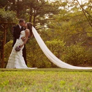 Bridal veil, chapel veil, cathedral veil, floor length veil, waltz veil, simple veil, elegant veil, classic veil, plain veil, sheer veil