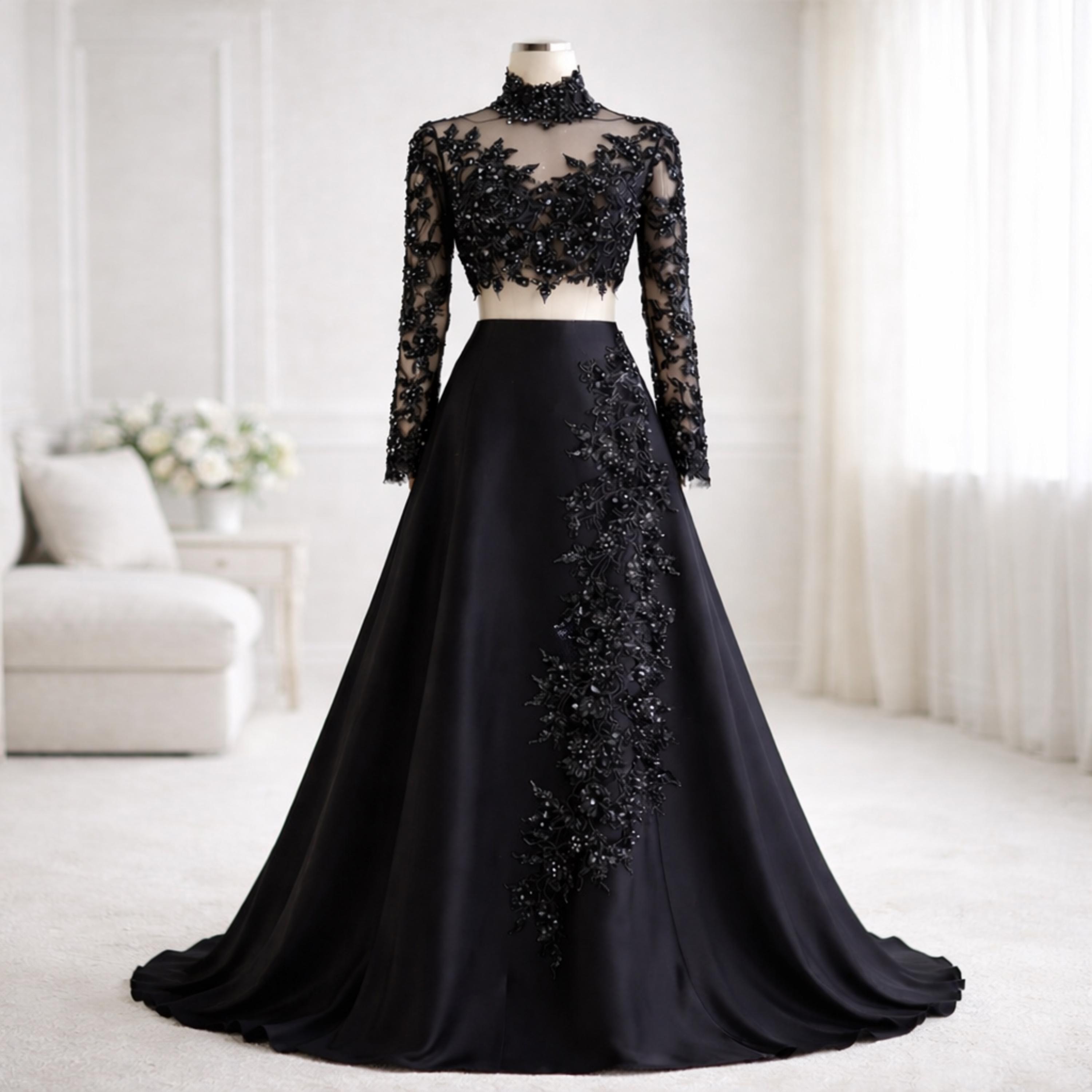 gold lace evening dress A Line V Neck Lilac/Gold Lace Floral Long Prom Dresses, Purple/Gold La –  morievent main image 0
