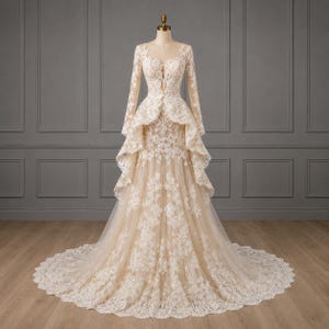 purple or gold dress illusion Champagne Gold Appliqué Quinceañera Dress with Puff Sleeves – 261001 –  Viniodress