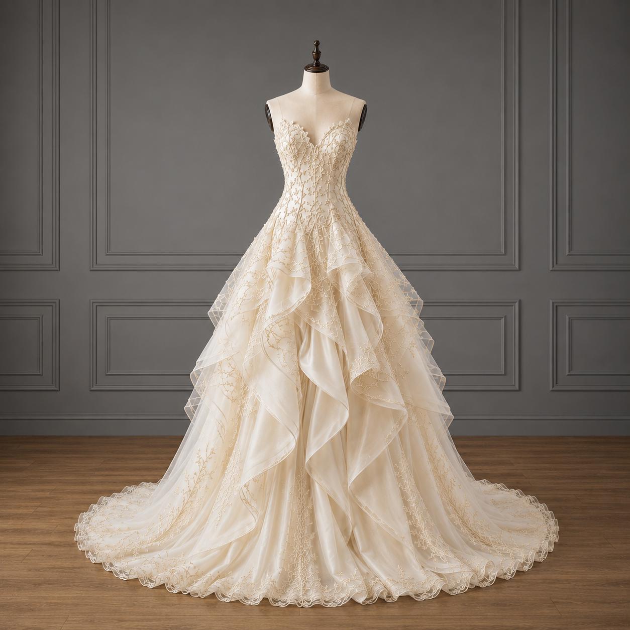 sachin and babi light blue dress Embroidered Corset Bridal