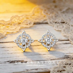 Boucles d'oreilles noeud de sorcière, clous en argent sterling 925, joli cadeau pour la famille de ses amis