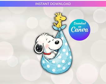 スヌーピーとウッドストックのイラスト：ヴィンテージピーナッツ