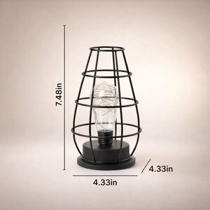 Modern geometric cage lantern with LED candle light dimensions