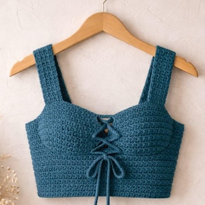 Patroon gehaakte bralette korset, zomertopje met veters (pdf)