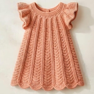 Babykleid Häkelmuster, Muschelmuster, Neugeborene bis 24 Monate (PDF Download)