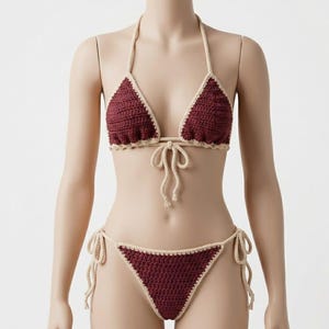 Crochet Bikini Pattern PDF, Triangle Swimsuit, Tie Side Bottom, Boho Beachwear (Instant Download)