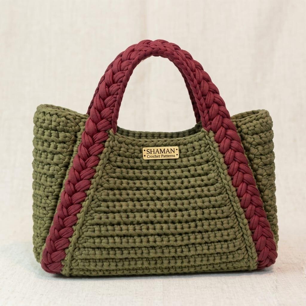 Braid Bag Pattern Braided Crochet Bag Pattern PDF, Structured Handbag Tutorial, Polyester ...