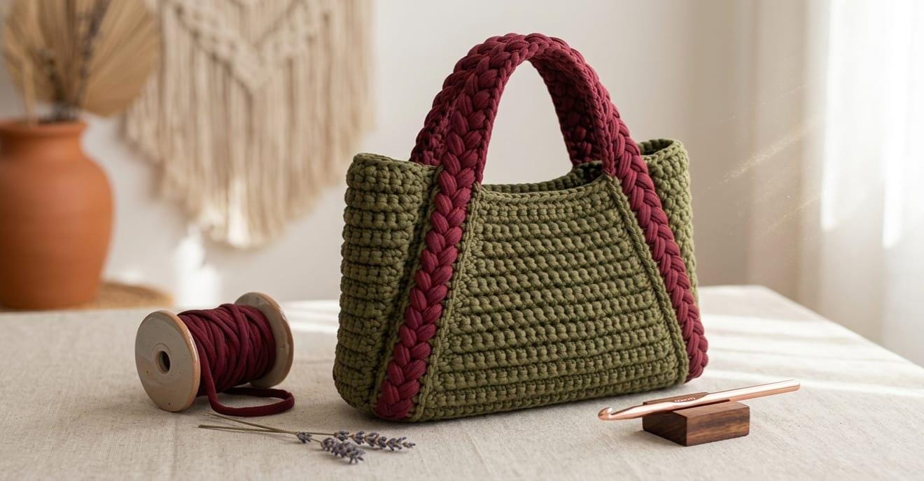 Braid Bag Pattern Braided Crochet Bag Pattern PDF, Structured Handbag Tutorial, Polyester ...