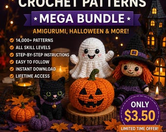 14,000+ Crochet Patterns Mega Bundle, Amigurumi, Wearables, Home Decor (PDF Download)