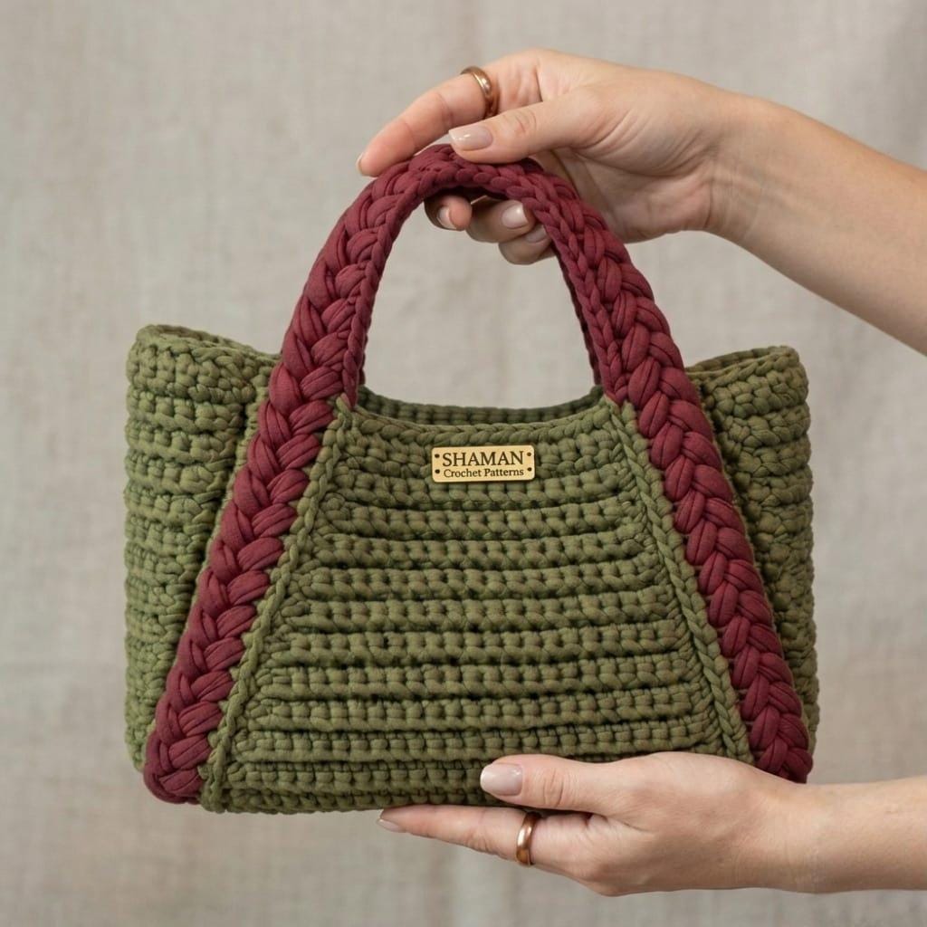 Braid Bag Pattern Braided Crochet Bag Pattern PDF, Structured Handbag Tutorial, Polyester ...