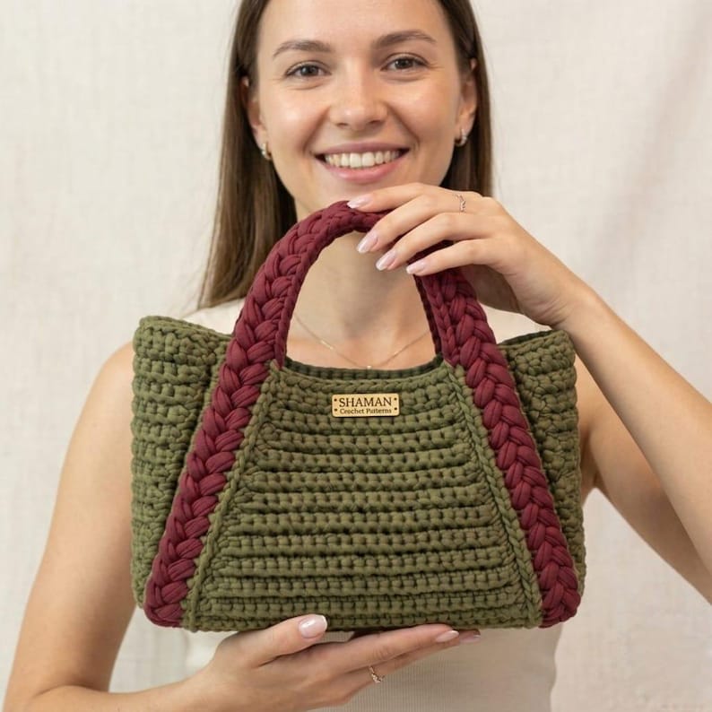 Braid Bag Pattern Braided Crochet Bag Pattern PDF, Structured Handbag Tutorial, Polyester ...