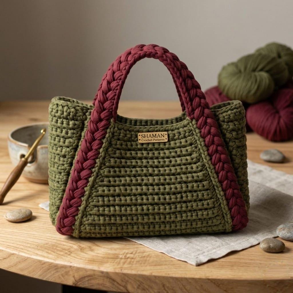 Braid Bag Pattern Braided Crochet Bag Pattern PDF, Structured Handbag Tutorial, Polyester ...