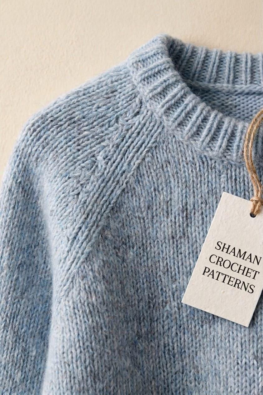 Top Down Raglan Sweater Knitting Pattern PDF | Beginner Friendly ...