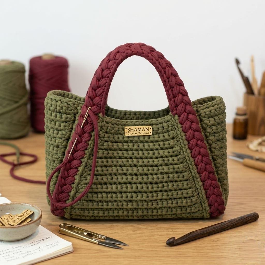 Braid Bag Pattern Braided Crochet Bag Pattern PDF, Structured Handbag Tutorial, Polyester ...