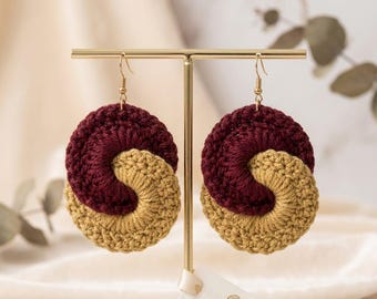 Spiral Crochet Earrings Pattern PDF, Beaded Boho Earring Tutorial, Lightweight Crochet Jewelry, Instant Download